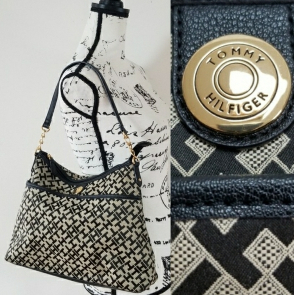 Tommy Hilfiger TH Signiture Shoulder bag in black & tan